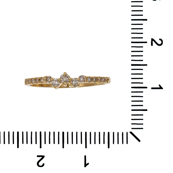 Diamantring, 14K, Gelbgold, Brillanten 0,12 ct