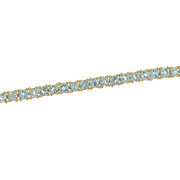 Armband, 9K, Gelbgold, Topas blau