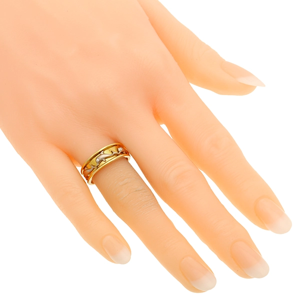 Ring, 18K, Gelb-/Weißgold, Brillanten