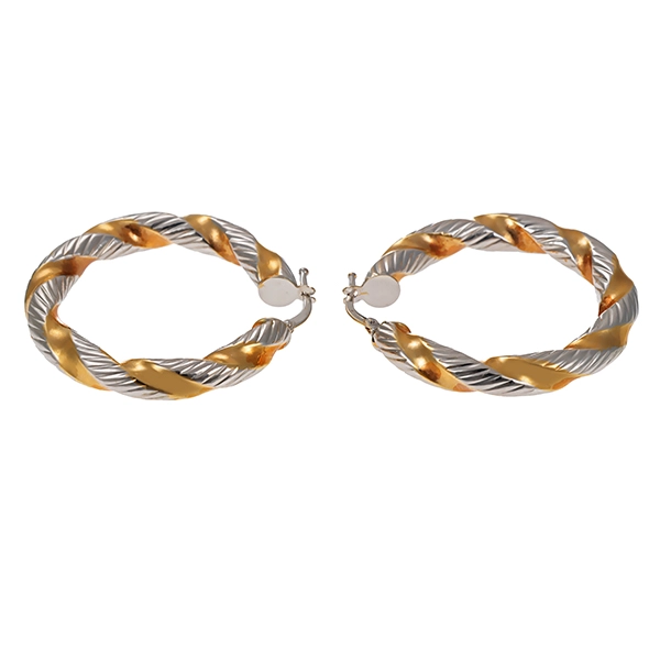 Creolen, 14K, Gelb-/Weißgold