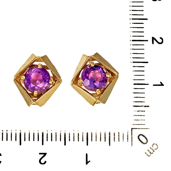 Ohrstecker, 8K, Gelbgold, Amethyst
