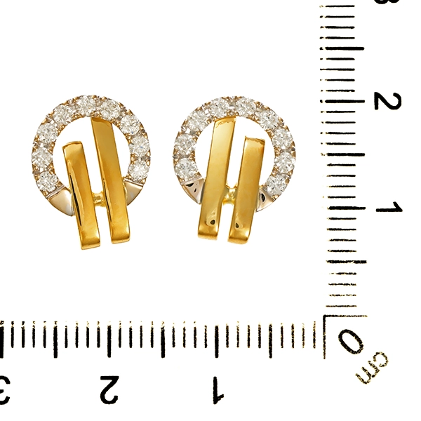 Ohrstecker, 18K, Gelb-/Weißgold, Brillanten