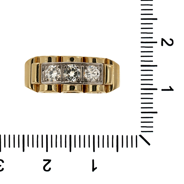 Diamantring, 14K, Gelb-/Weißgold, Brillanten 0,30 ct
