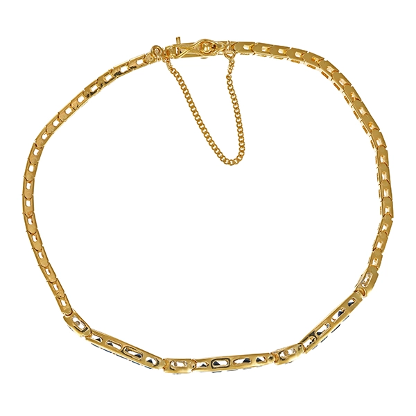 Armband, 18K, Gelbgold, Brillanten, Saphire