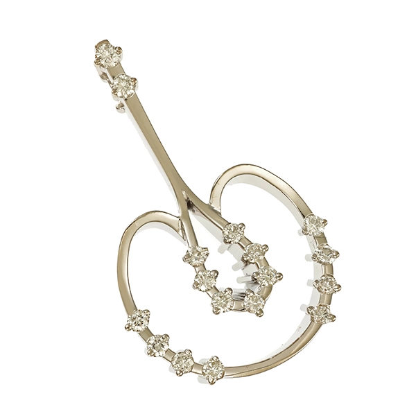 Anhänger, 18K, Weißgold, Brillanten
