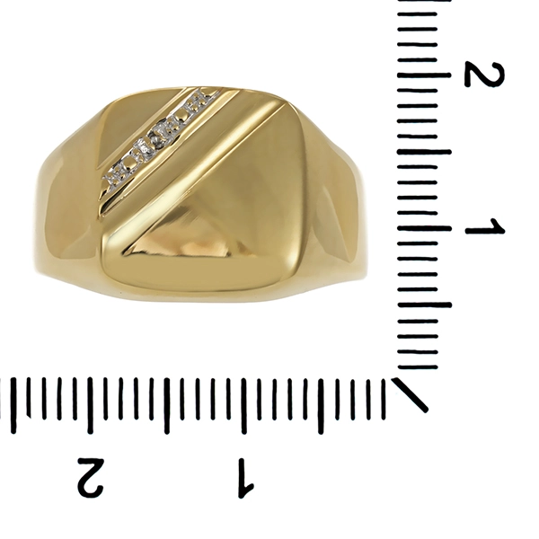 Herrenring, 8K, Gelb-/Weißgold, Diamant
