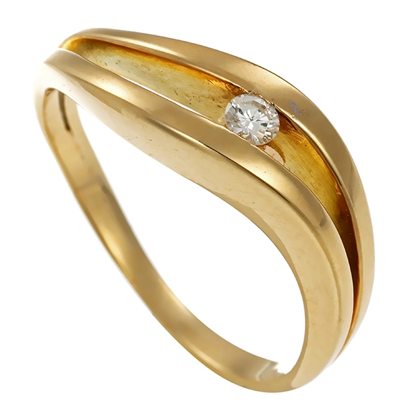 Diamantring, 14K, Gelbgold, Brillant