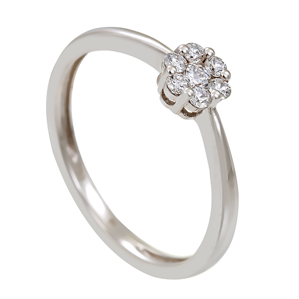 Diamantring, 18K, Weißgold, Brillant