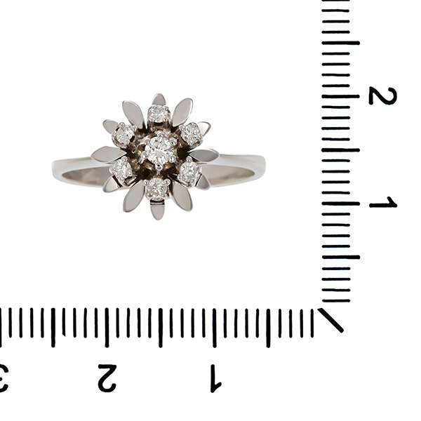 Brillantring, 14K, Weißgold, 7 Brillanten 0,20ct