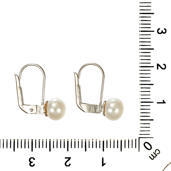 Ohrhänger, 18K, Weißgold, Perle