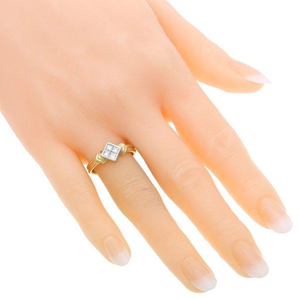 Diamantring, 18K, Gelb-/Weißgold, Diamant 0,40 ct