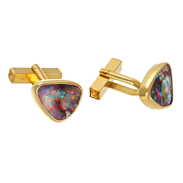 Manschettenknöpfe, 18K, Gelbgold, Opal