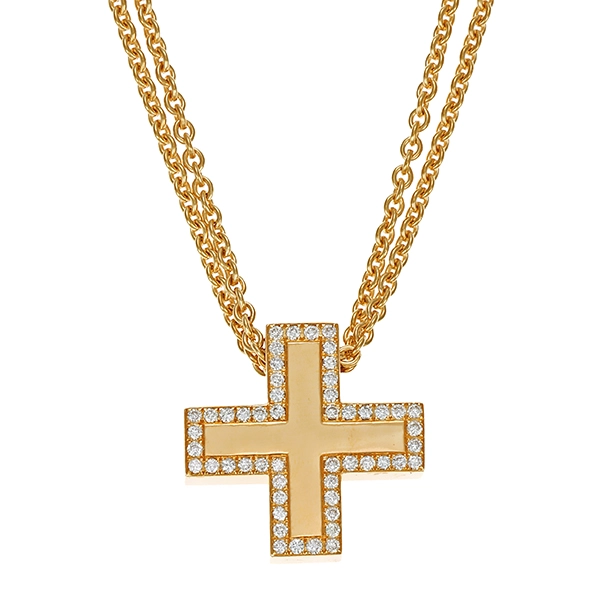 Collier, 18K, Gelbgold, Brillanten