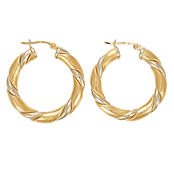 Creolen, 14K, Gelb-/Weißgold
