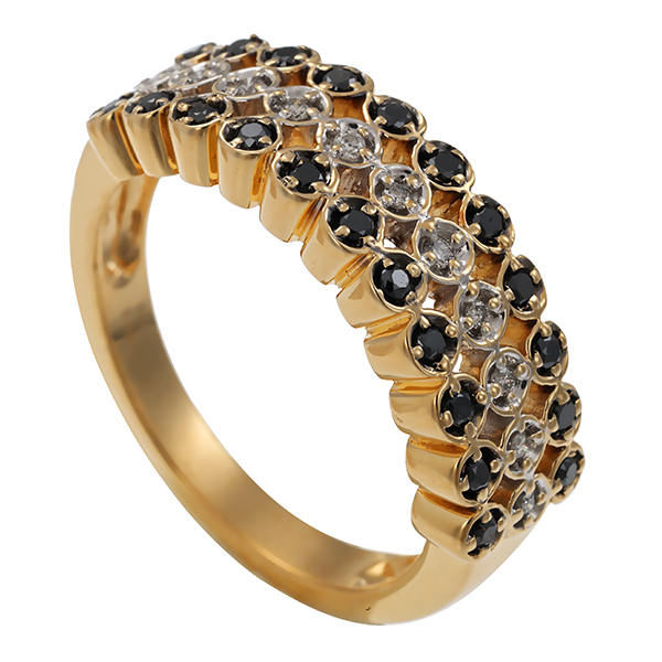 Ring, 14K, Gelb-/Weißgold, Brillianten, Diamanten