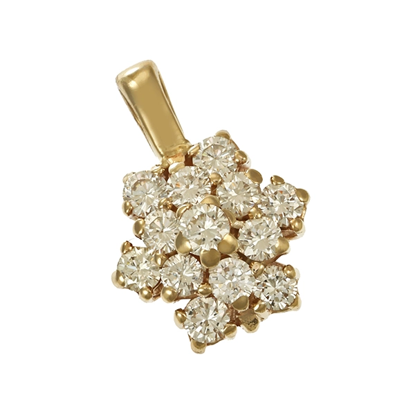 Anhänger, 14K, Gelb-/Weißgold, Brillanten 0,40 ct