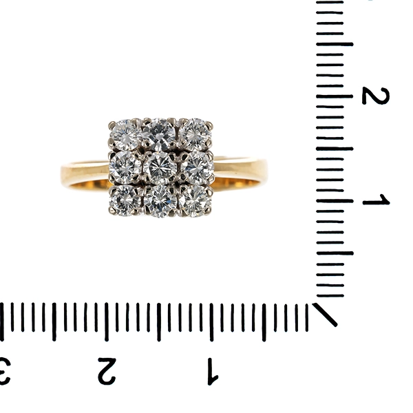 Ring, 14K, Gelb-/Weißgold, Brillanten