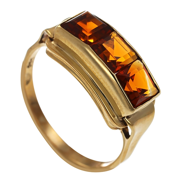 Ring, 9K, Gelbgold, Citrin