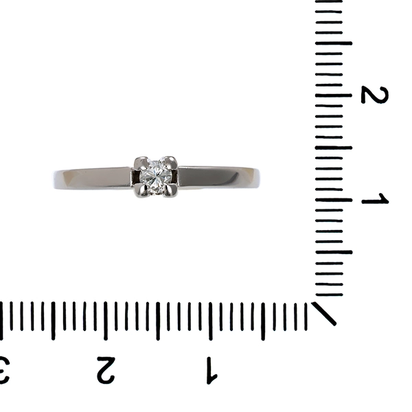 Brillantring, 14K, Weißgold, 0,10ct