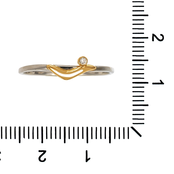 Diamantring, Pt950, Platin/Gelbgold, Brillant