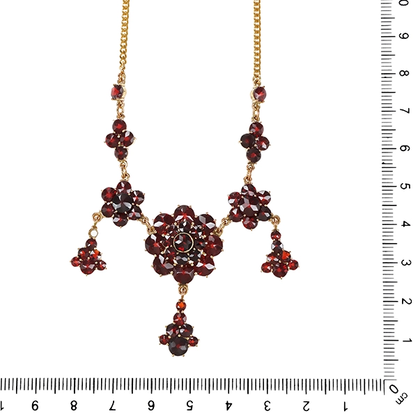 Collier, 8K, Gelbgold, Granat
