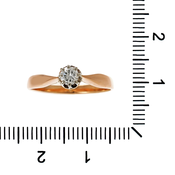 Ring, 14K, Gelb-/Weißgold , 1 Brillant 0,16ct