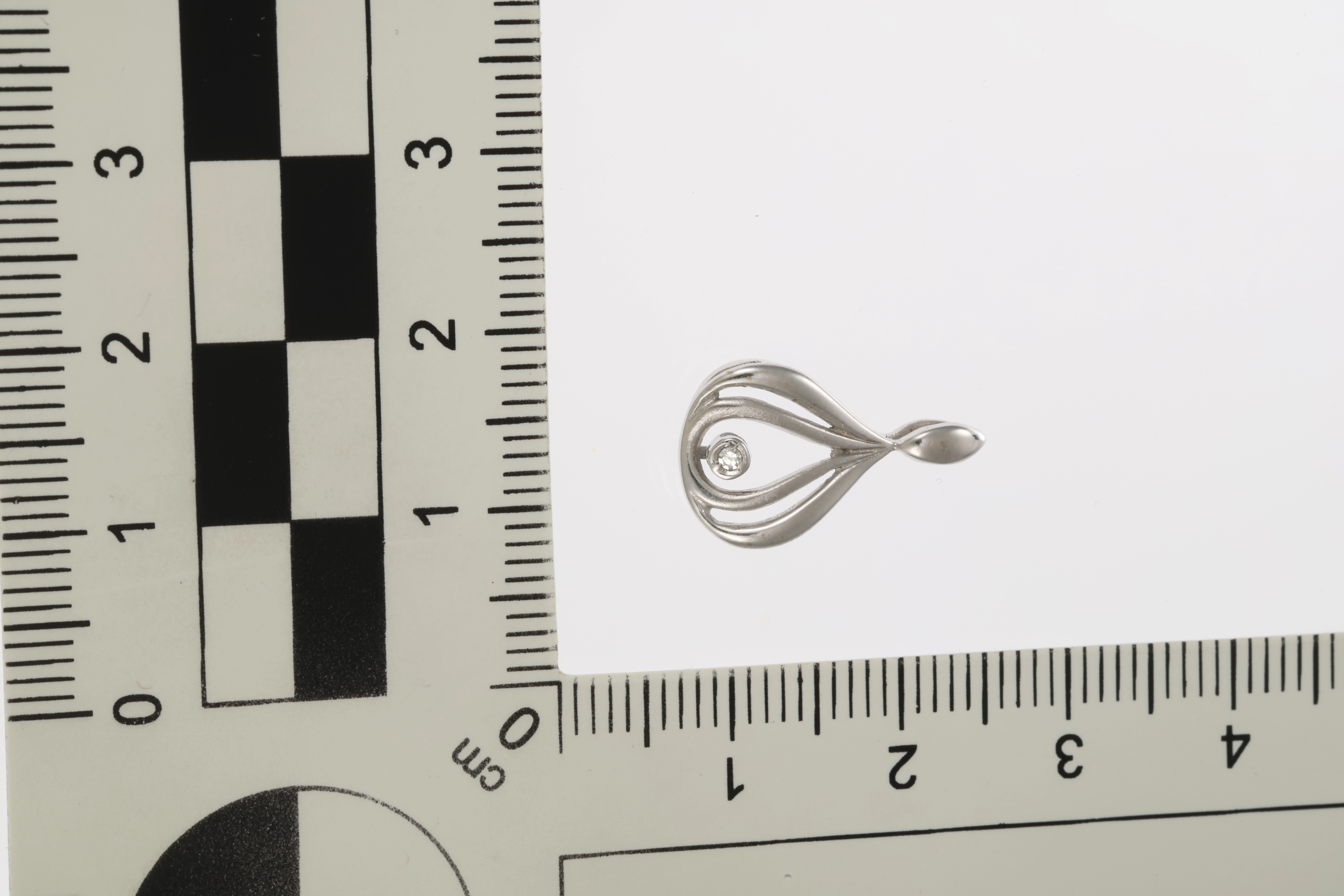 Anhänger, 14K, Weißgold, Diamant