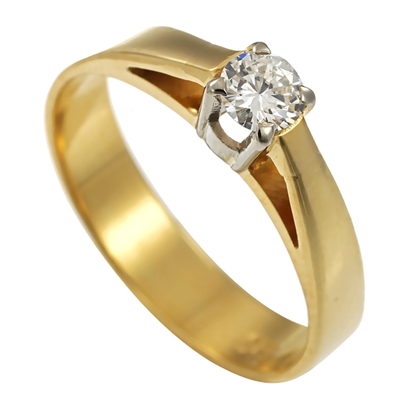 Diamantring, 14K, Gelbgold, Brillant 0,25 ct