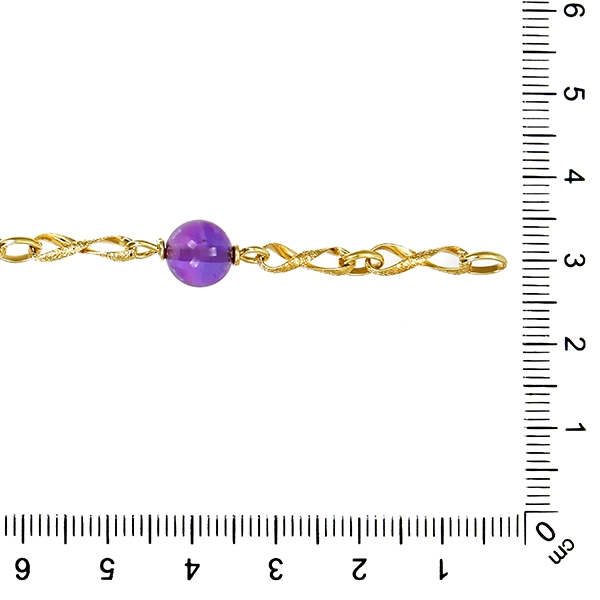 Armband, 14K, Gelbgold, Amethyst