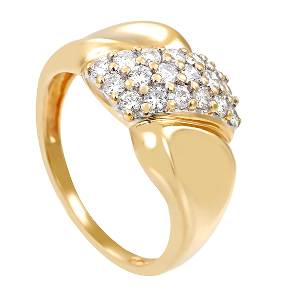 Diamantring, 14K, Gelb-/Weißgold, Brillanten 0,54 ct