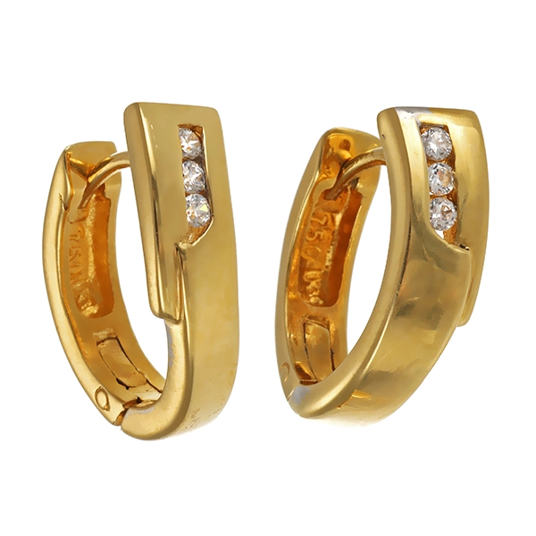 Creolen,  18K, Gelbgold, Zirkonia