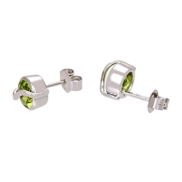Ohrstecker, 14K, Weißgold, Peridot