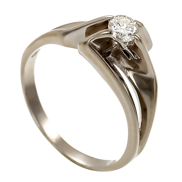 Brillantring, 14K, Weißgold, 0,28ct