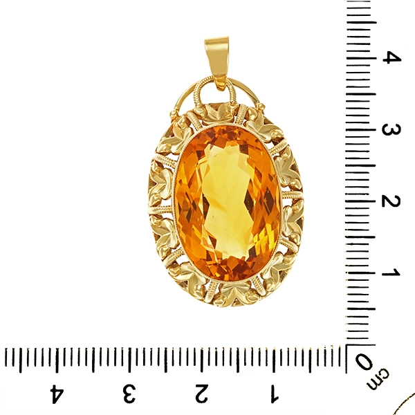 Anhänger, 14K, Gelbgold, Citrin