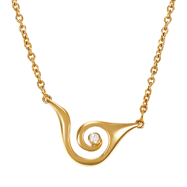 Collier, 14K, Gelbgold, Brillant, Anker-
