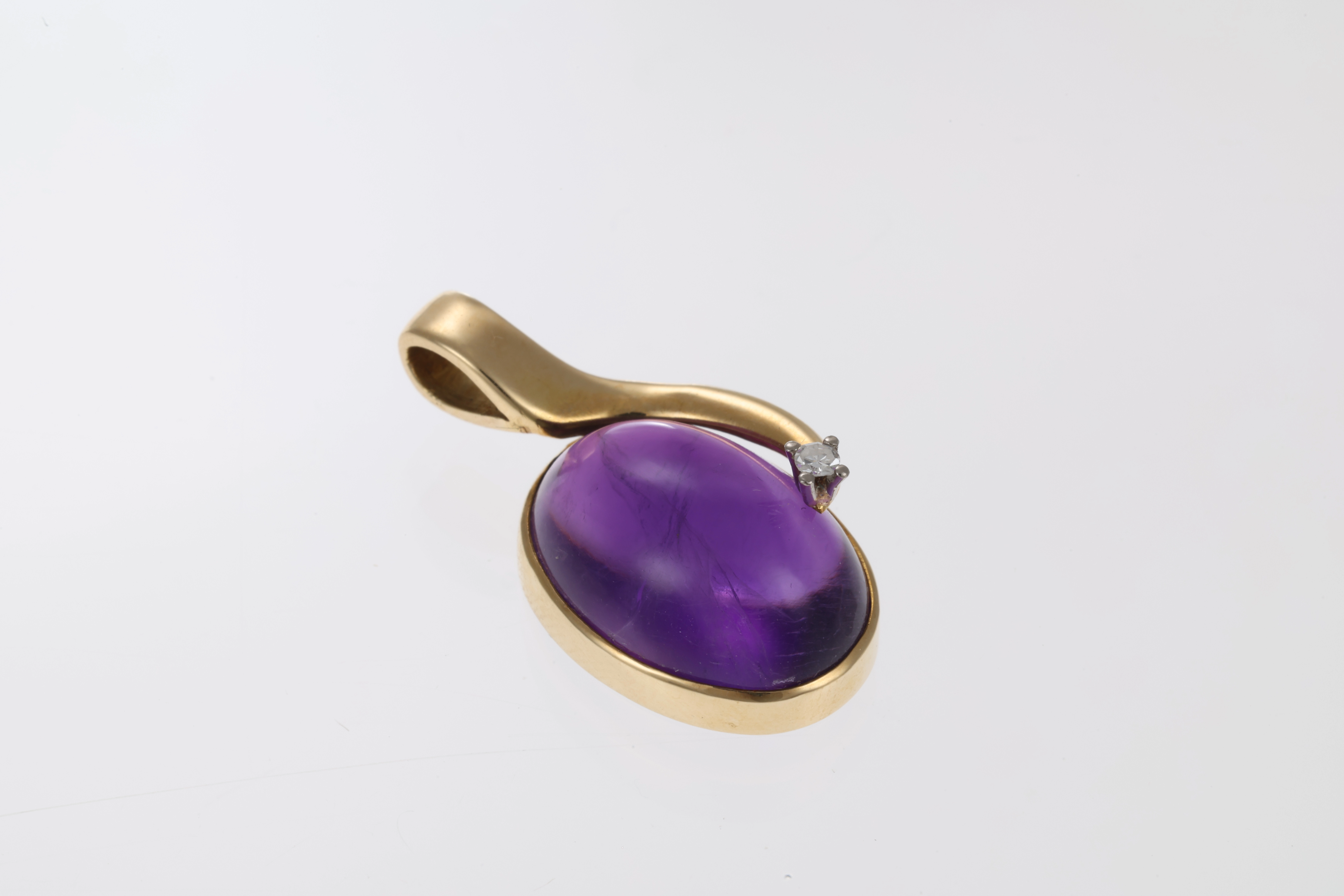 Anhänger, 14K, Gelbgold, Amethyst, Brillant