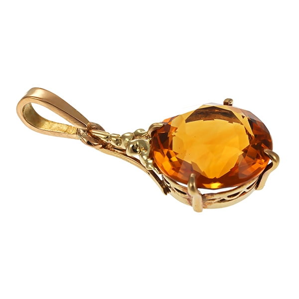 Anhänger, 14K, Gelbgold, Citrin