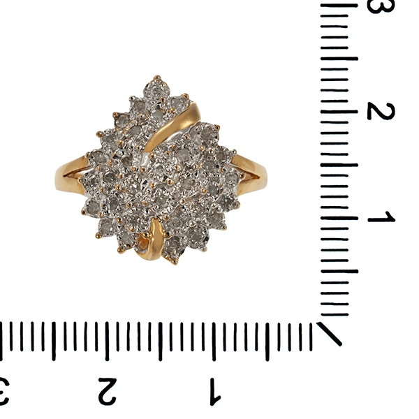 Diamantring, 8K, Gelb-/Weißgold, Diamanten