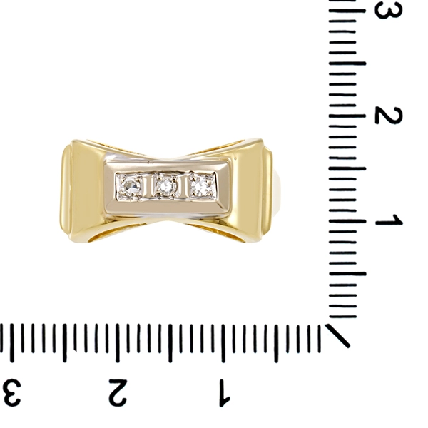 Diamantring, 14K, Gelb-/Weißgold, Diamant