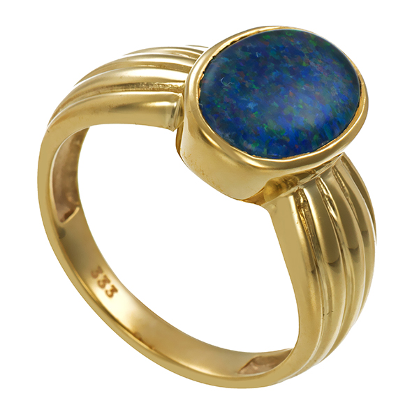 Ring, 8K, Gelbgold, Opaltriplette