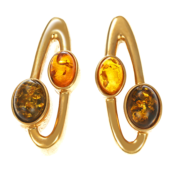 Ohrstecker, 9K, Gelbgold, Bernsteine