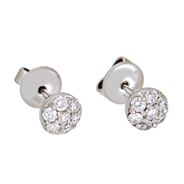 Ohrstecker, 14K, Weißgold, Brillanten