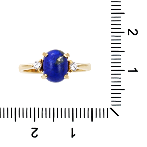 Ring, 14K, Gelbgold, Lapis, Zirkonia