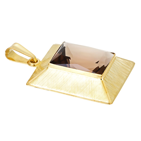 Anhänger, 14K, Gelbgold, Rauchquarz