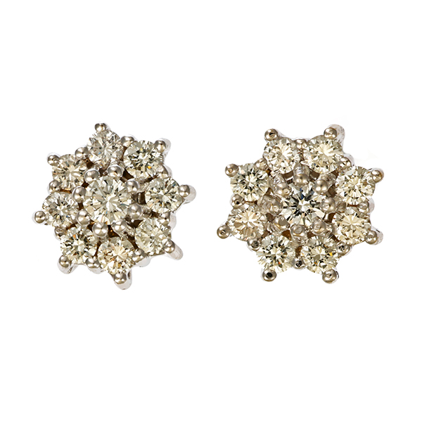 Ohrstecker, 14K, Weißgold, Brillanten