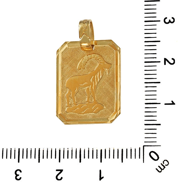 Anhänger, 8K, Gelbgold, Sternzeichen Steinbock
