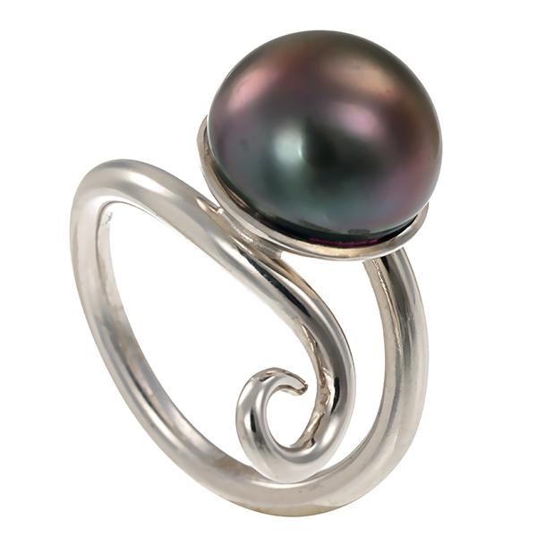 Ring, 14K, Weißgold, Tahiti-Perle
