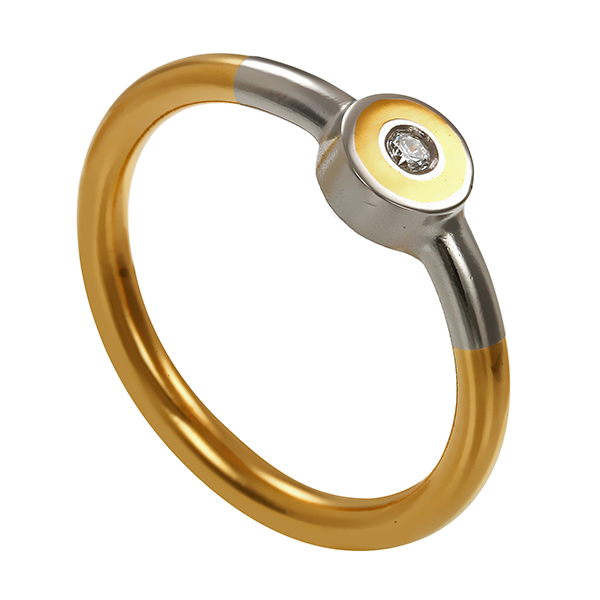 Brillantring, Platin/Gelbgold