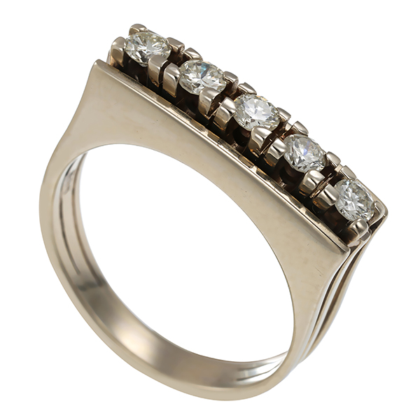 Diamantring, 14K, Weißgold, Brillanten 0,49 ct