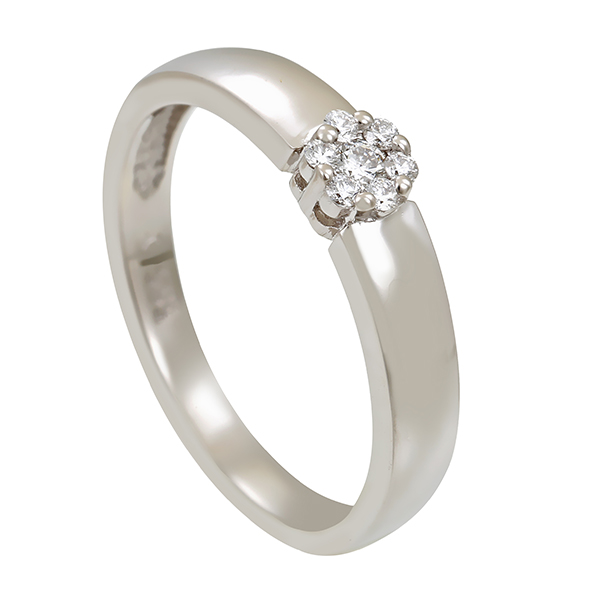 Diamantring, 14K, Weißgold, Brillanten